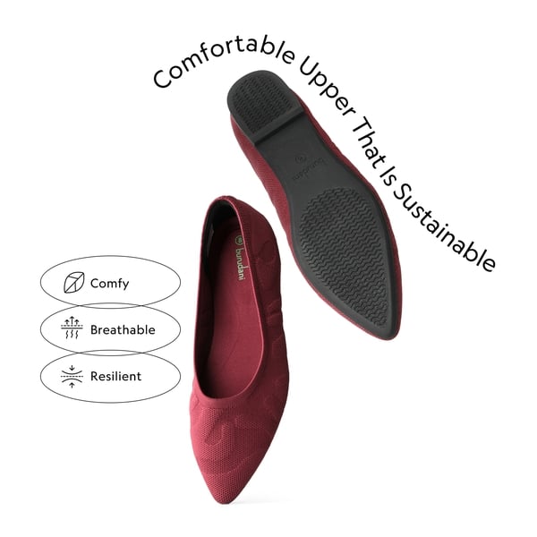 Simplistic Machine Washable Flats - BURGUNDY - 2